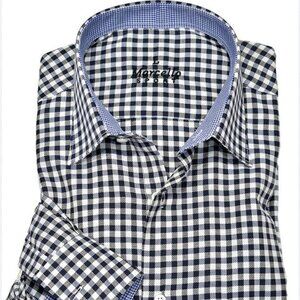 WS01 Navy Marcello Sport Classic Checked Men's ShirtXl $125
